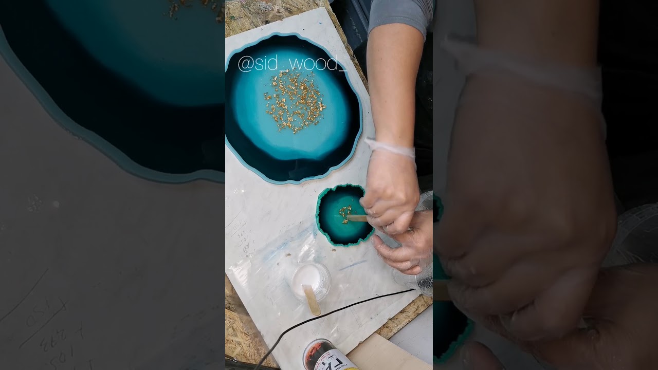 Мастер-класс резинарт Поднос и подстаканник из смолы