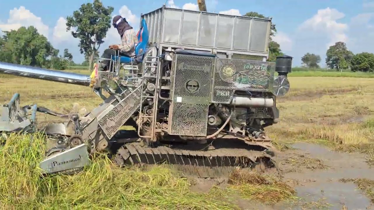 รถเกี่ยวข้าวซิ่งพรกินรีมาแล้วครับตัวเดิน hy-dash เร็วสั่งได้ combine harvaster