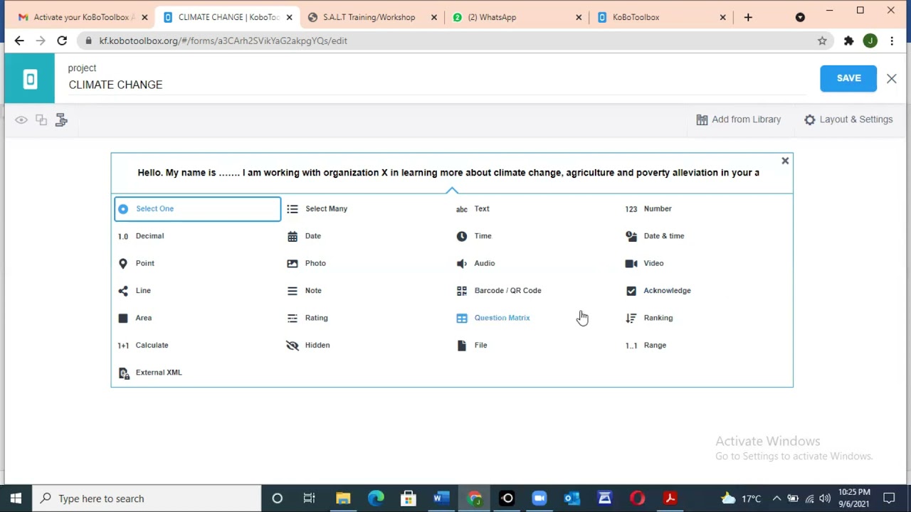 Developing online/offline mobile data collection tool (questionnaires/interviews) in Kobo/ODK