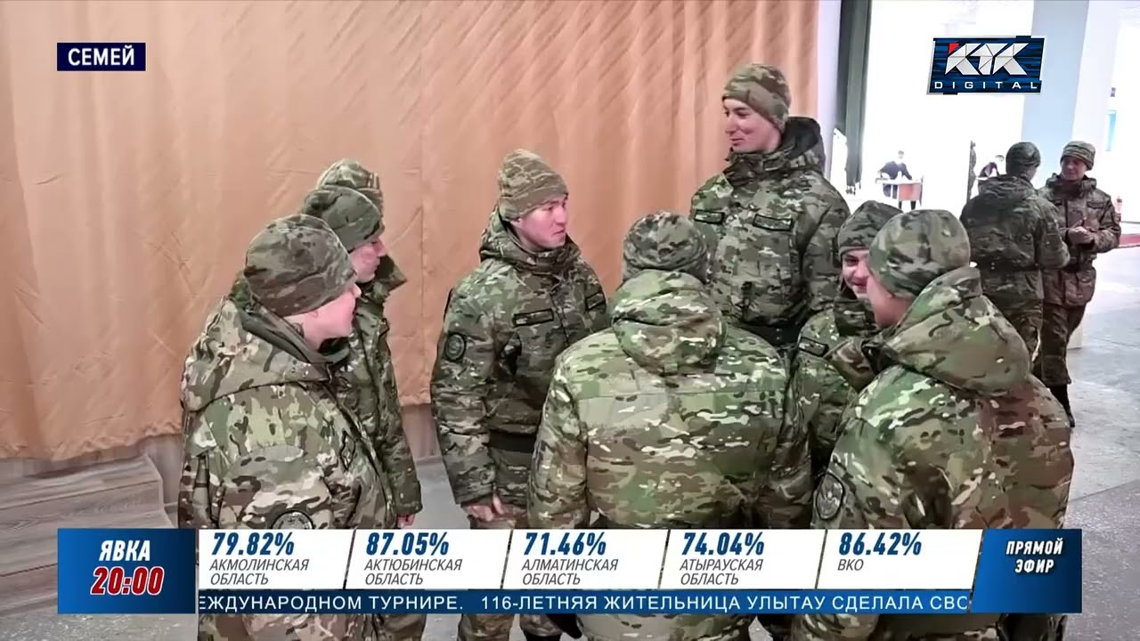 Самый высокий солдат проголосовал в Семее