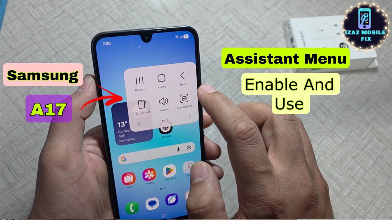 Samsung A17 Assistant Menu Enable | Floating Button Setting
