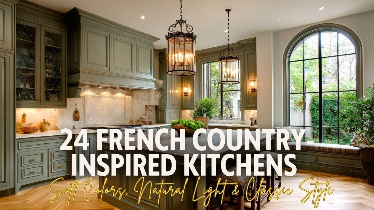 24 French Country Inspired Kitchens with Soft Colors, Natural Light & Classic Style
