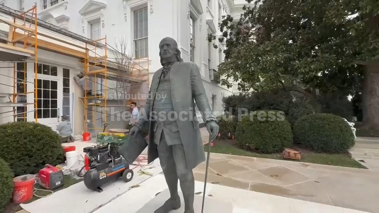 Statues of Founding Fathers added to Trump's revamped Rose Garden