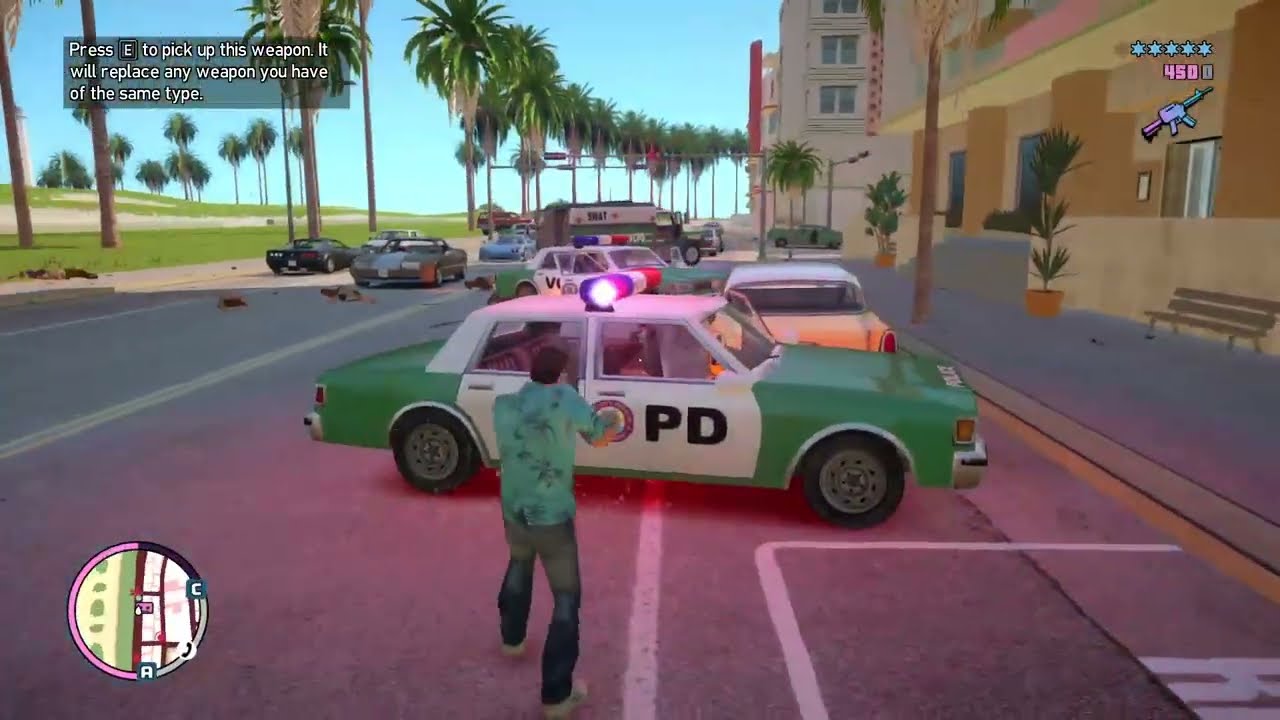 GTA Vice City Nextgen Edition Epic 6 Stars Wanted Level Shootout+Escape