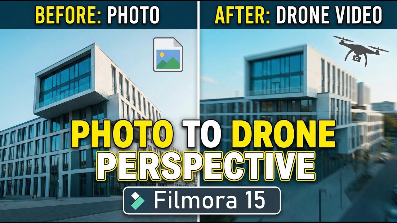 Przekształciłem to ZDJĘCIE w film z drona za pomocą Filmora 15