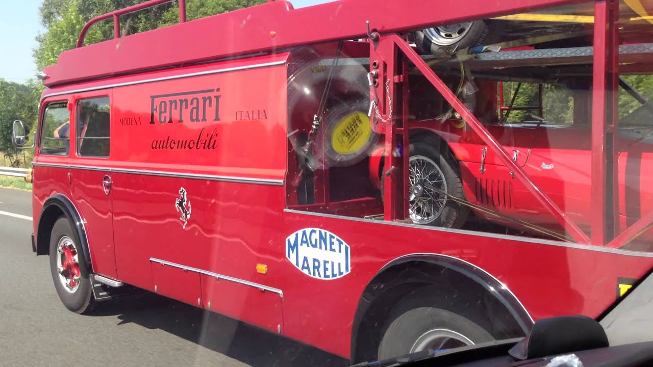 Ferrari Transporter, Bartoletti FIAT 642 RN2 en route to Le Mans Classic 2014