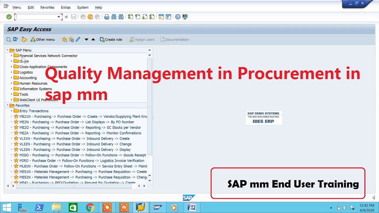 Quality Management in Procurement in sap mm