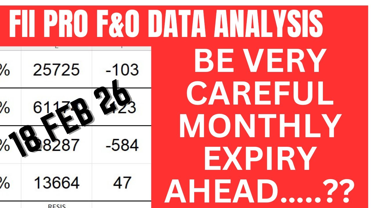 FII & PRO F&O DATA AND NIFTY & BANK NIFTY ANALYSIS FOR 18 FEB 2026 | EDUCATIONAL VIDEO FOR WEDNESDAY
