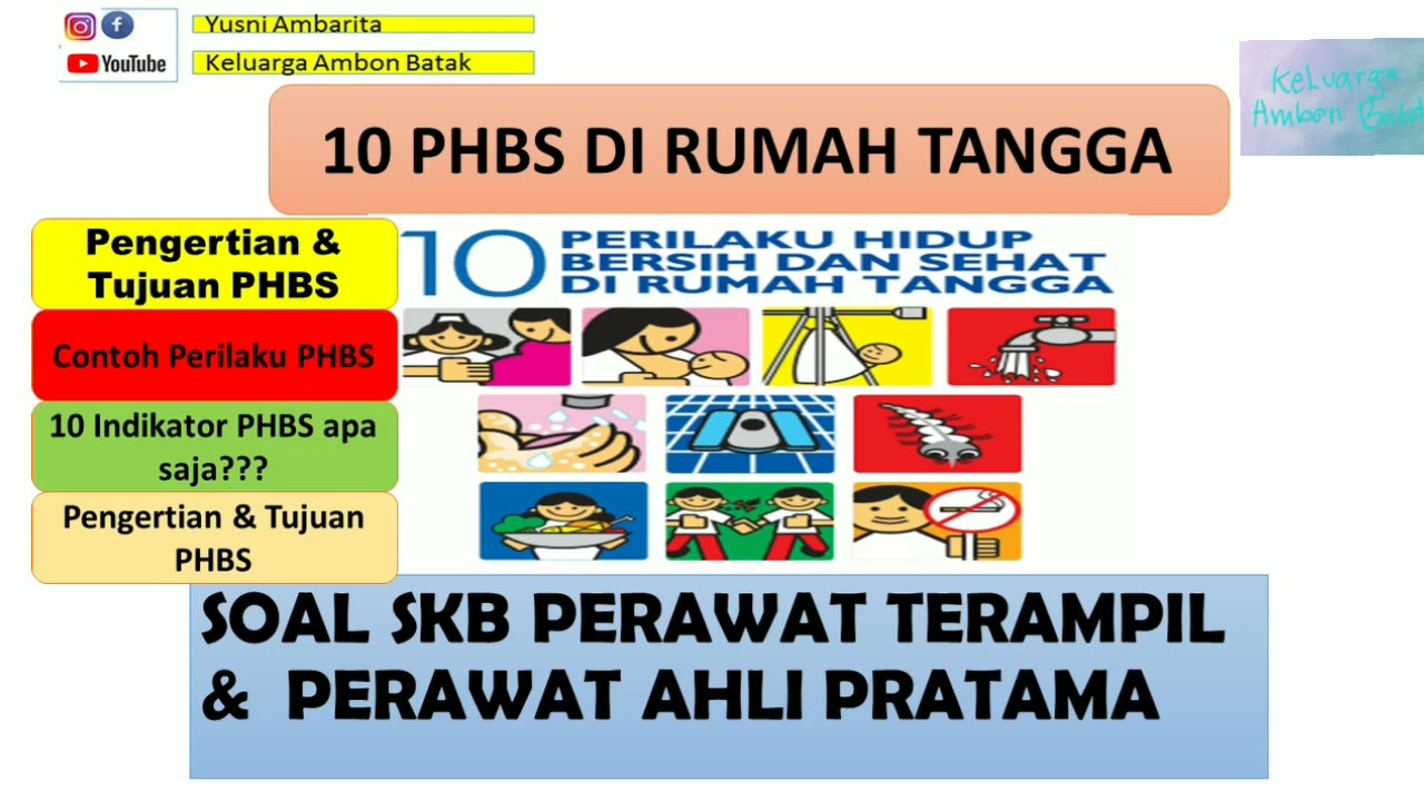 SKB Perawat 2021 Tentang PHBS || 10 Indikator PHBS,  Lengkap Soal & Jawabannya