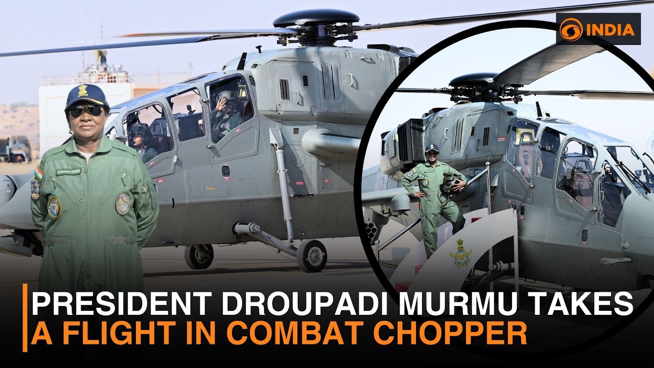 President Murmu takes a flight in combat chopper | Prachand | Latest | DD India News Hour