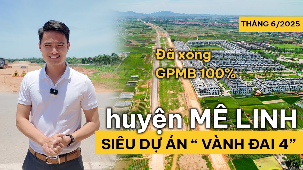 [FLYCAM] tiến độ Đường Vành đai 4 huyện MÊ LINH mới nhất
