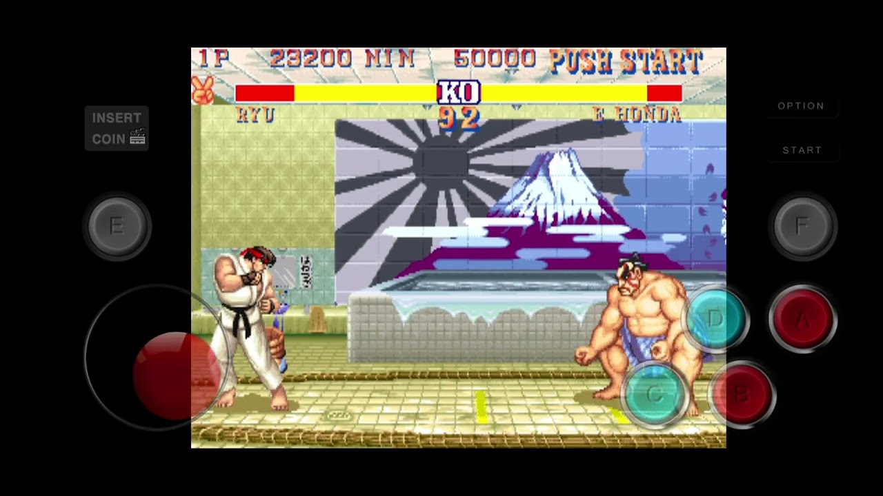 Old Arcade game Street fighter Ryu Vs E.Honda 