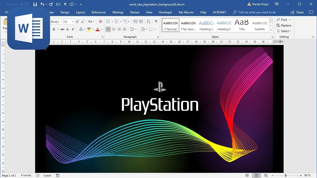 How to create Playstation background in Microsoft Word (Tutorial)