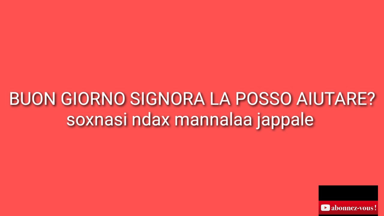 ITALIANO /WOLOF IN ALBERGO