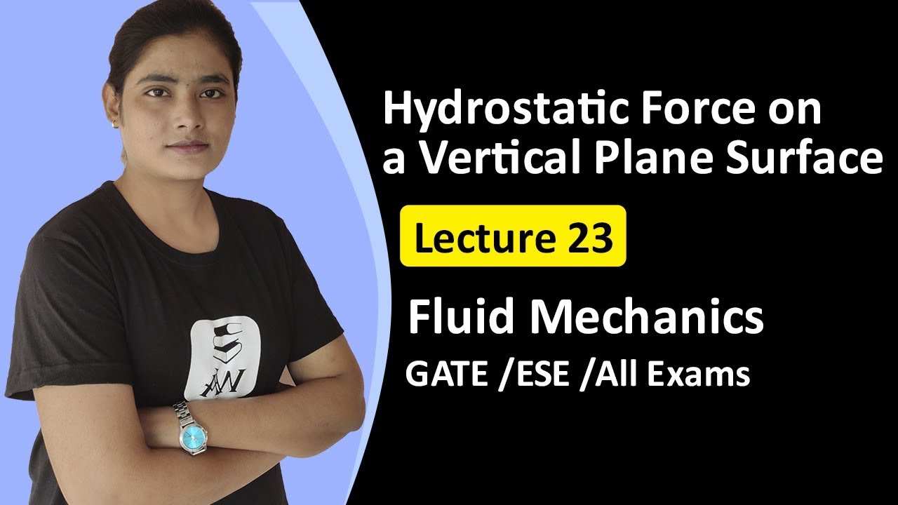 Hydrostatic Force on a Vertical Plane Surface | Fluid Mechanics GATE Lectures in Hindi