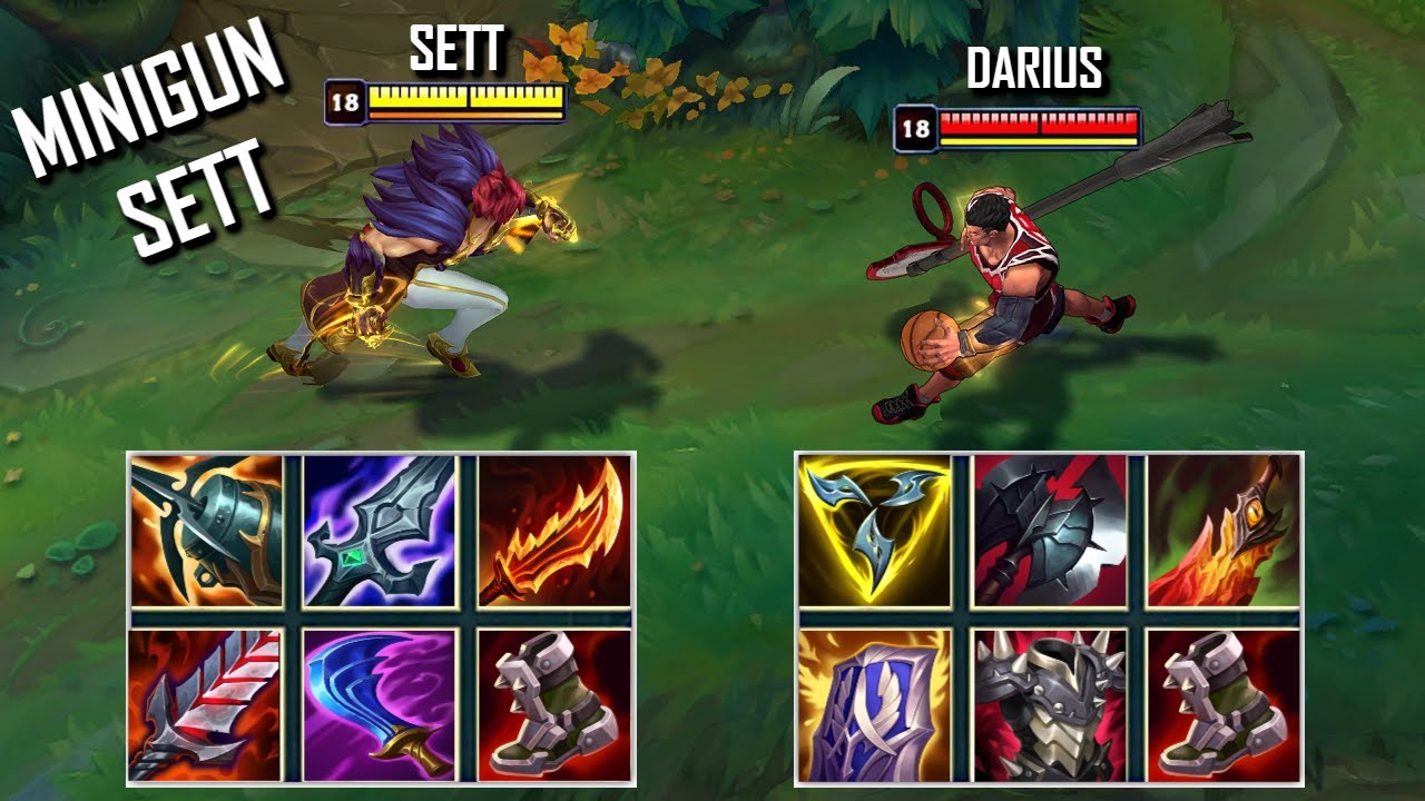 MINIGUN SETT vs DARIUS FULL BUILD FIGHTS & Best Pentakills!