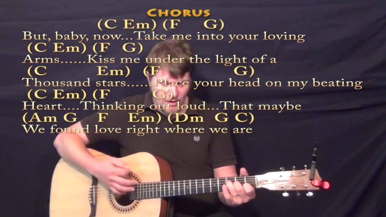 Thinking Out Loud (Ed Sheeran) Strum Guitar Cover Lesson - Chords/Lyrics #thinkingoutloud #guitar