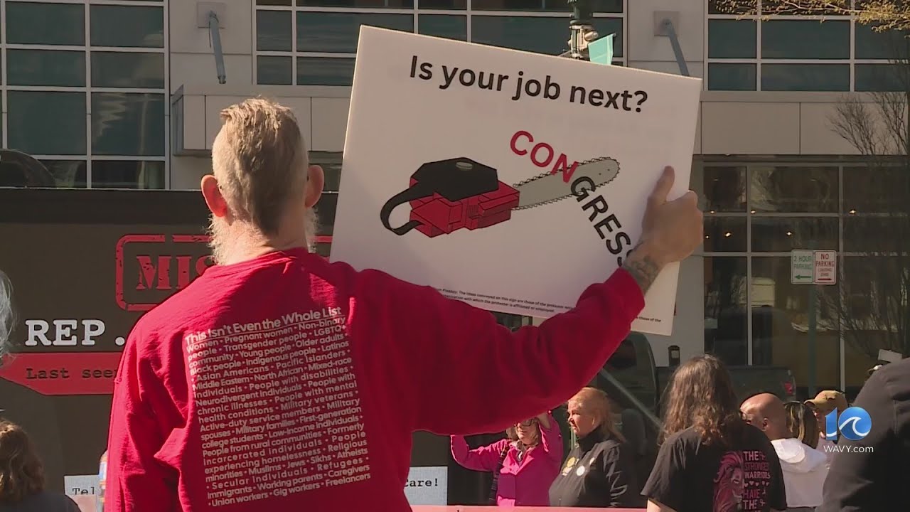 Federal workers and unions protest Trump administration policies and mass layoffs