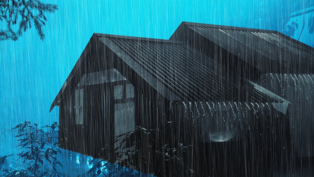 Fall Asleep Fast Tonight with Powerful Heavy Rain and Deep Thunder on a Tin Roof at Night
