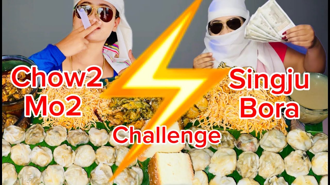 MUKBANG CHALLENGE CHOW2|| MOMO|| SINGJU || BORA|| КУРИЦА КАРРИ 🔥С РАЗВЛЕЧЕНИЯМИ 💥🔥