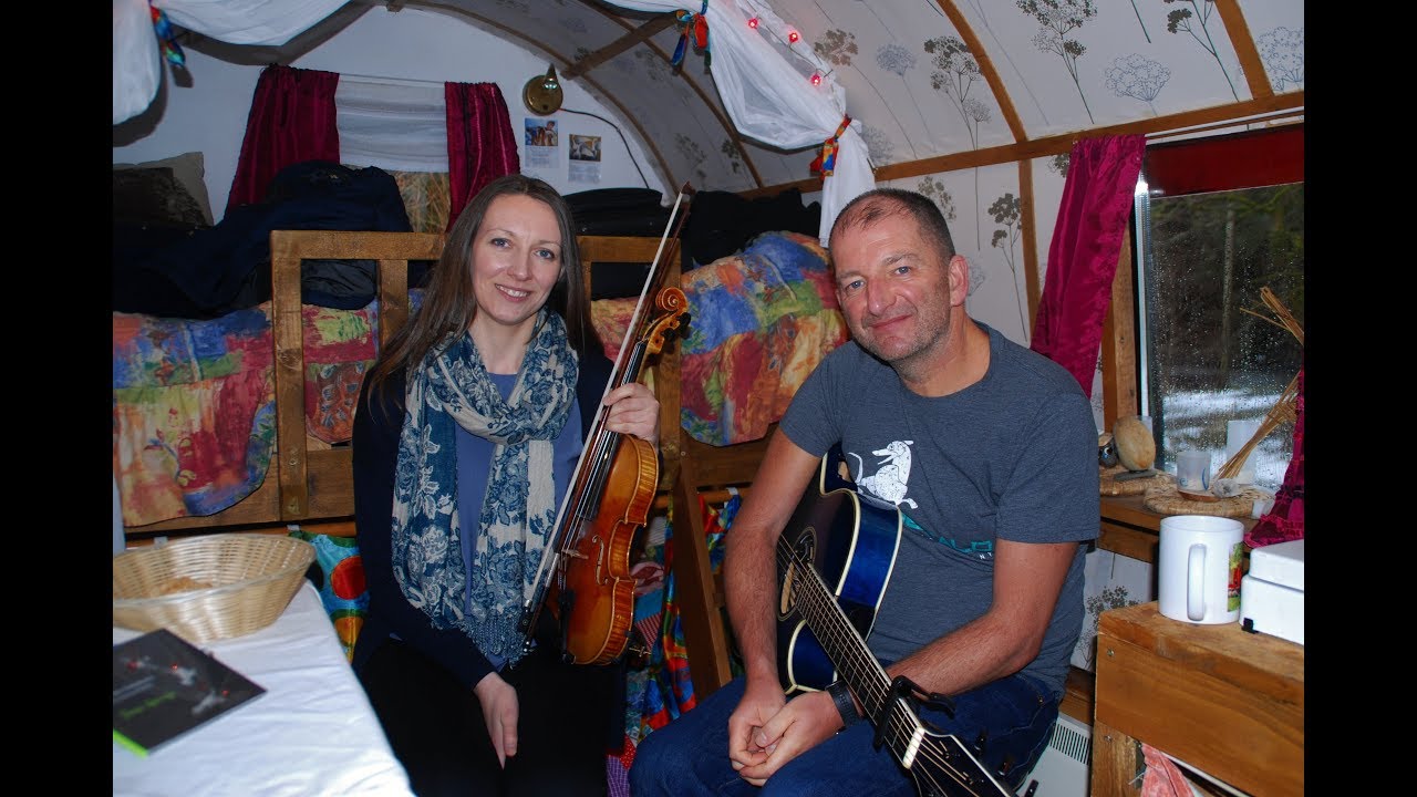 Theresa Kavanagh and Mike Galvin with a set of Slip Jigs for Gypsy Wagon TV