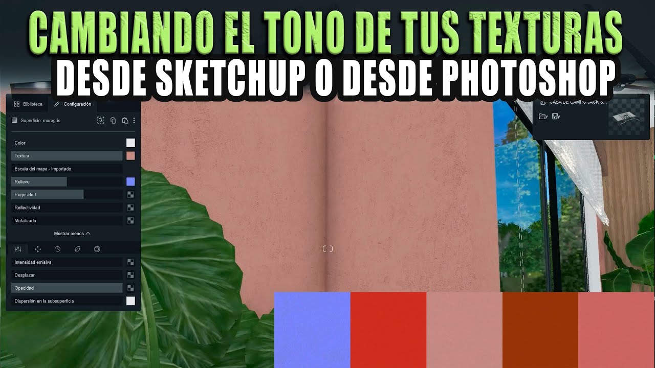 TEXTURAS Y TONALIDADES CON SKETCHUP 2025 Y PHOTOSHOP PARA RENDERS 🔴
