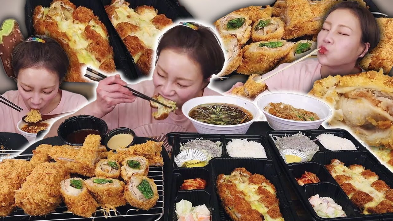 오늘은 돈까스 DAY 😍 명란부터 모짜체다치즈까지!! 사이드로 에비동 냉모밀~250413/Mukbang, eating show