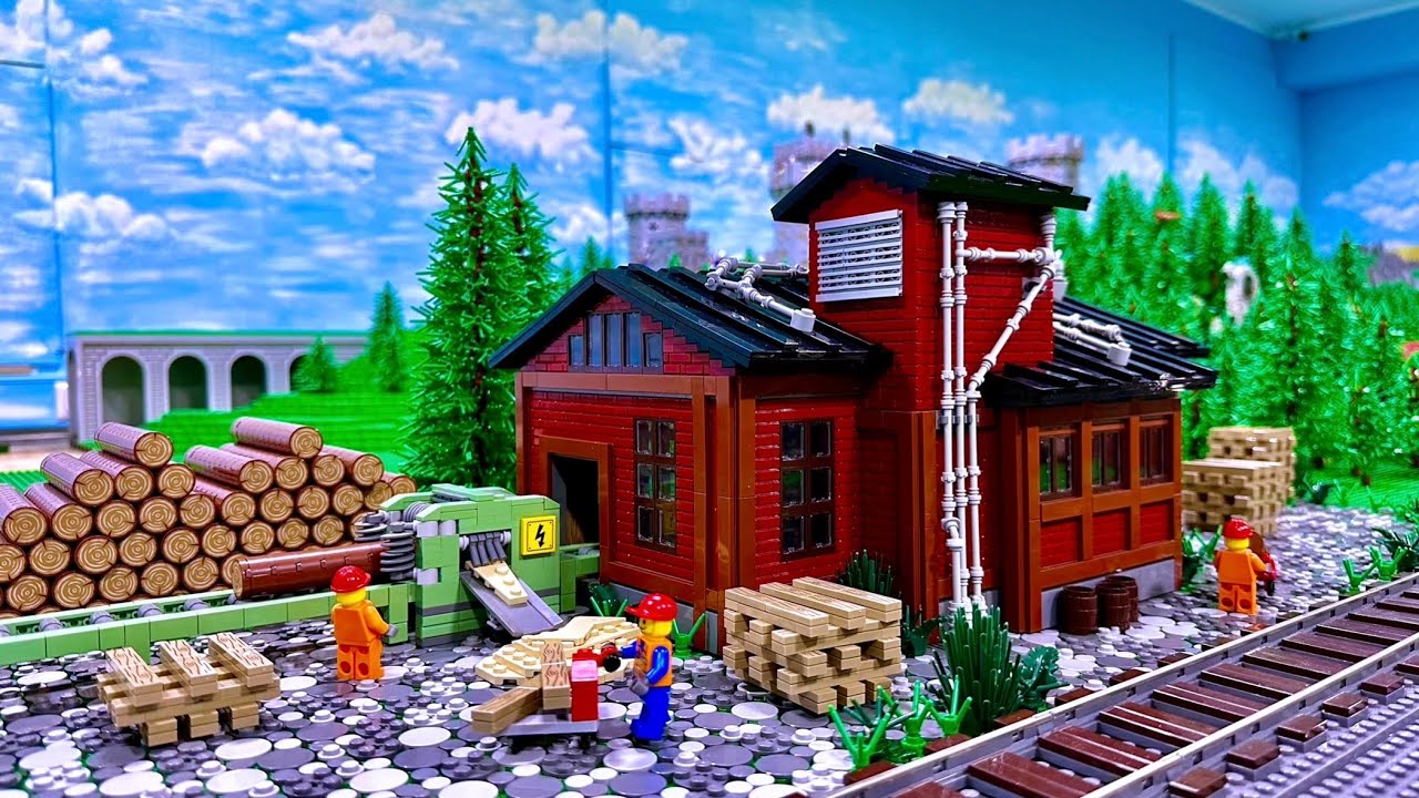S&auml;gewerk mit Zuganbindung! - Bau einer Lego Stadt Teil 312.