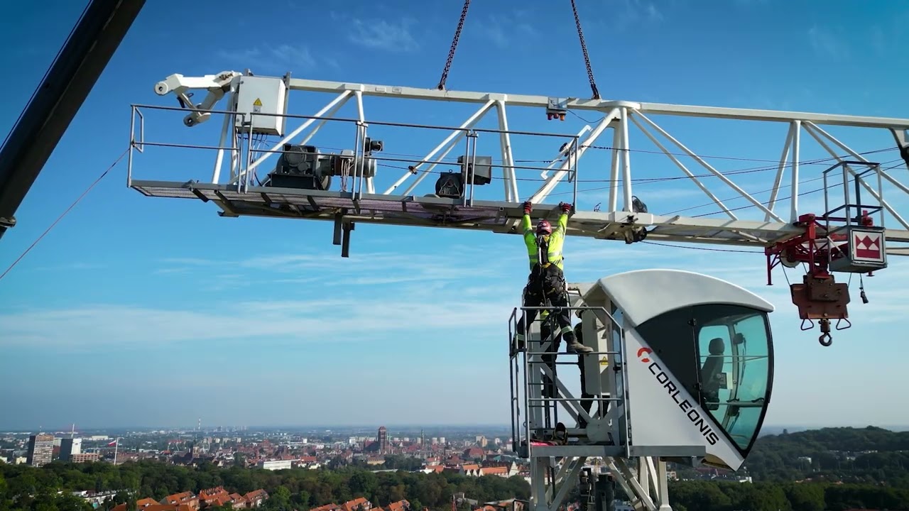 Montaż żurawia Terex CTT 181-8 w Gdańsku