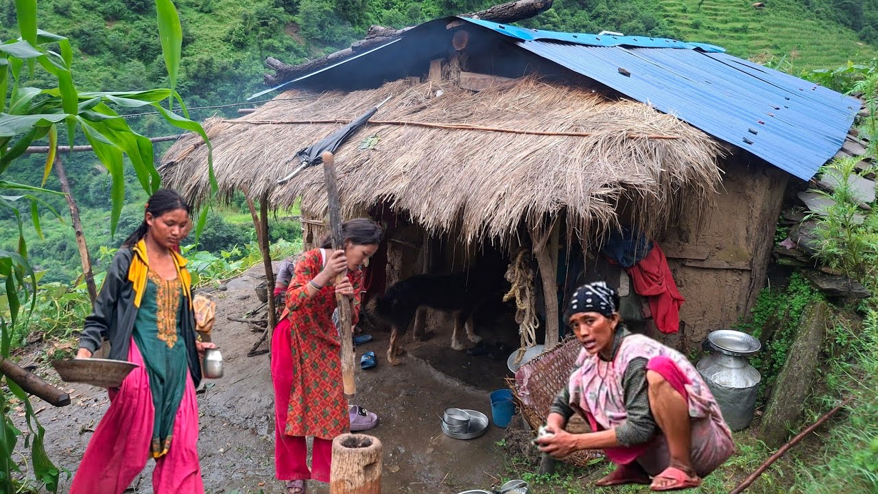 Real Nepali Mountain Village Life During the Rain | Peaceful Rural Lifestyle | Travillage Nepal 