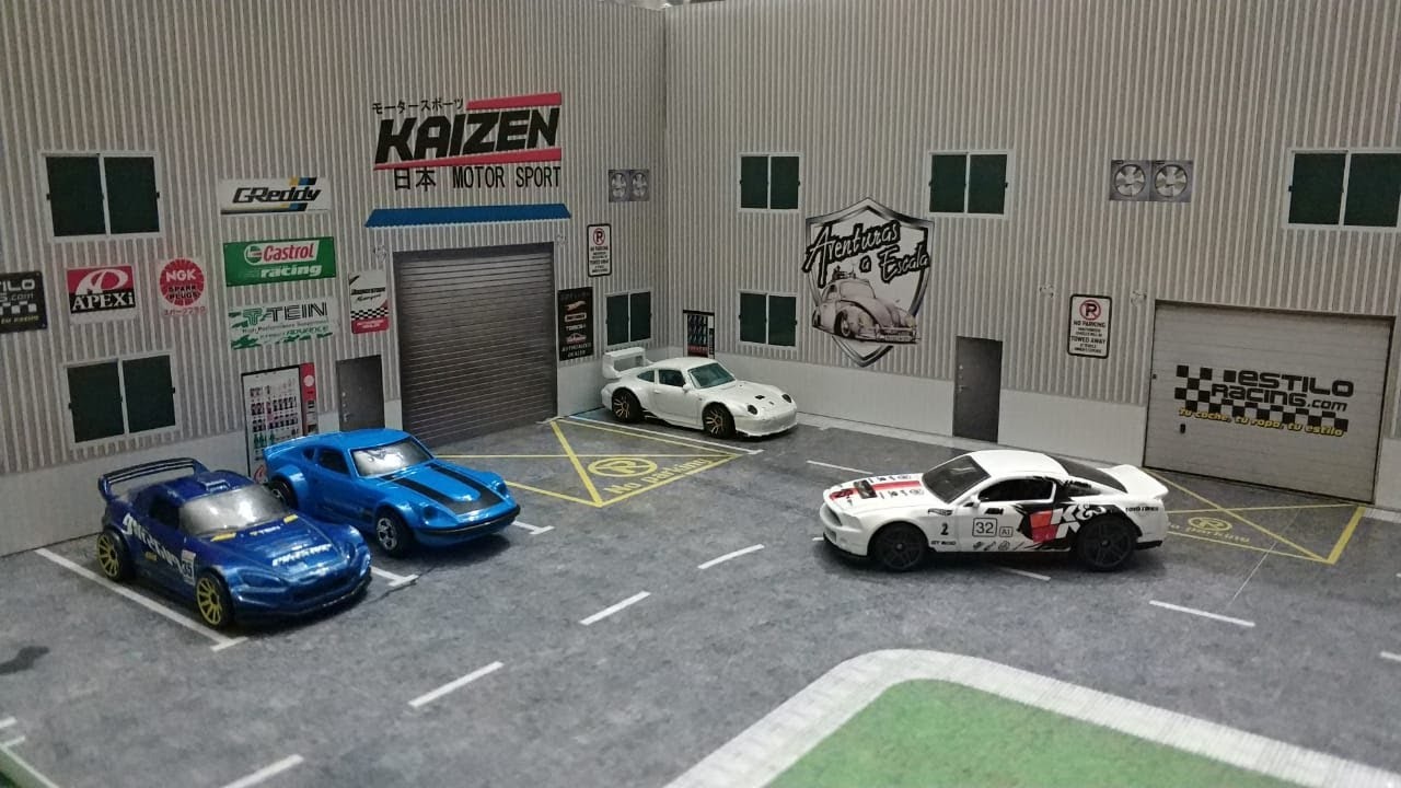 DIORAMA 1/64  PARA HOTWHEELS MATCHBOX TALLER MECANICO PARKING... PDF EN LA DESCRIPCION