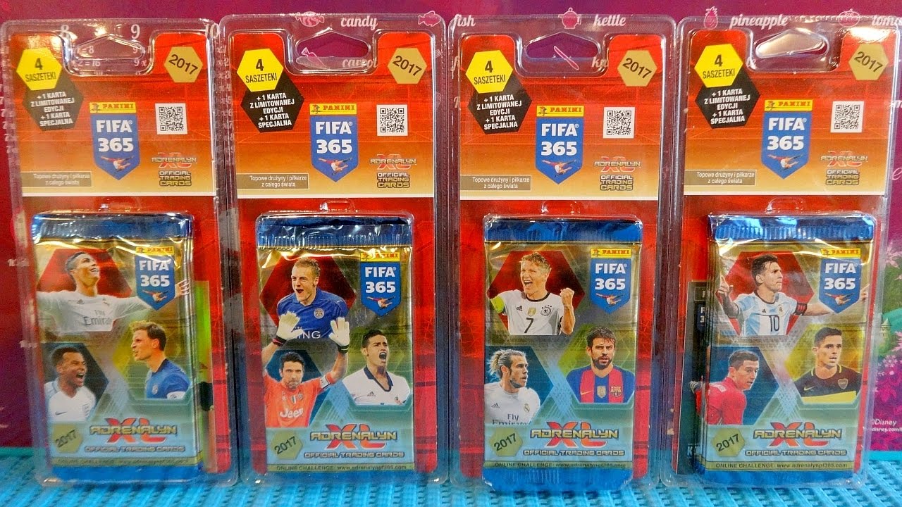 2017 Panini FIFA 365 4 x Blister pack 16 Boosters + Limited Edition & Special Cards