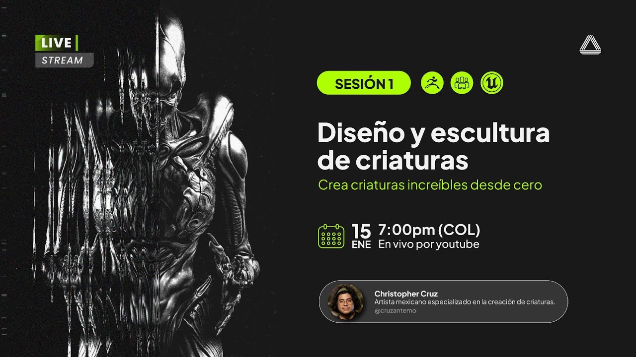 Cómo crear criaturas 3D desde cero — Anatomía fantástica + ZBrush en vivo con Christopher Cruz