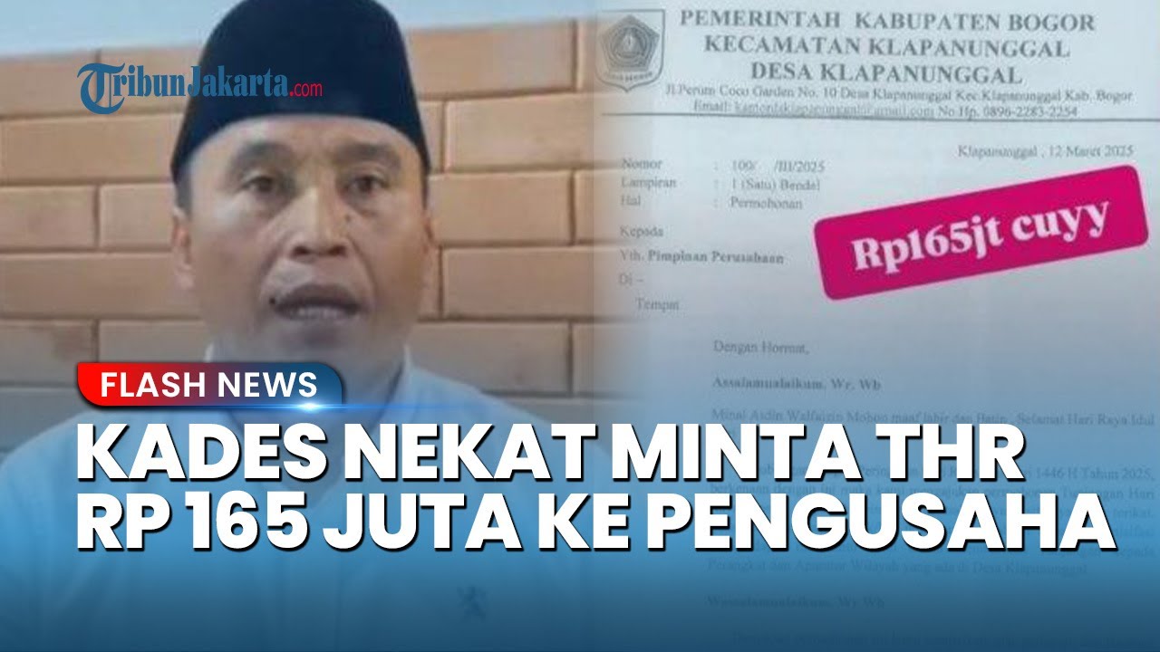 HEBOH! Kades Klapanunggal Bogor Minta THR Rp 165 Juta ke Pengusaha, Pakai Surat Resmi