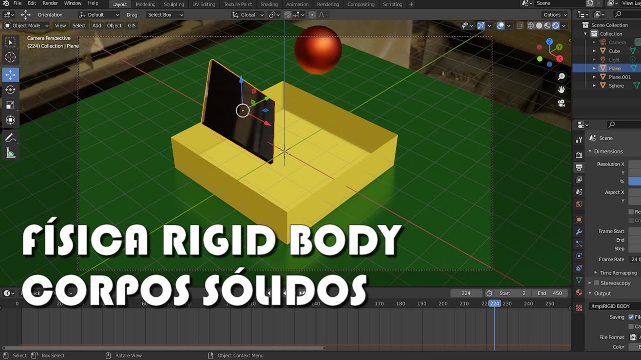 Blender 3D - A FÍSICA RIGID BODY / CORPOS SÓLIDOS
