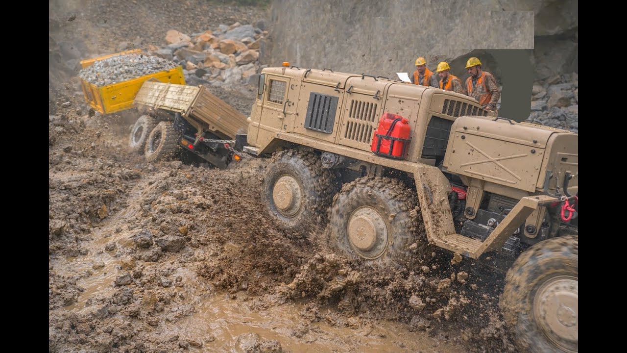 MAZ 537 Rescues RC Trailer Stuck DEEP in Heavy Mud!