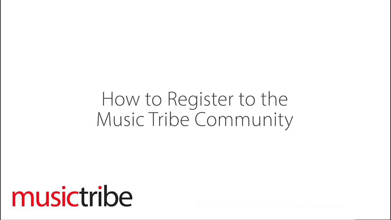 How to Register to the Music Tribe Community