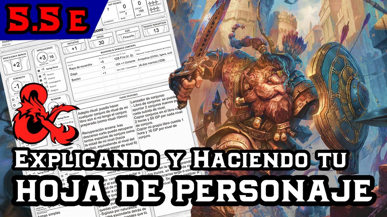 Cómo hacer tu HOJA DE PERSONAJE en D&D 5.5 | 2025 | TUTORIAL paso a paso (Aprendiendo a jugar 2)