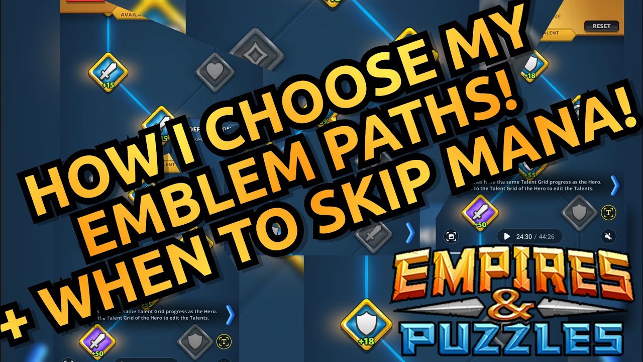 How I Emblem My Heroes! When To Skip Mana Node! Empires And Puzzles!