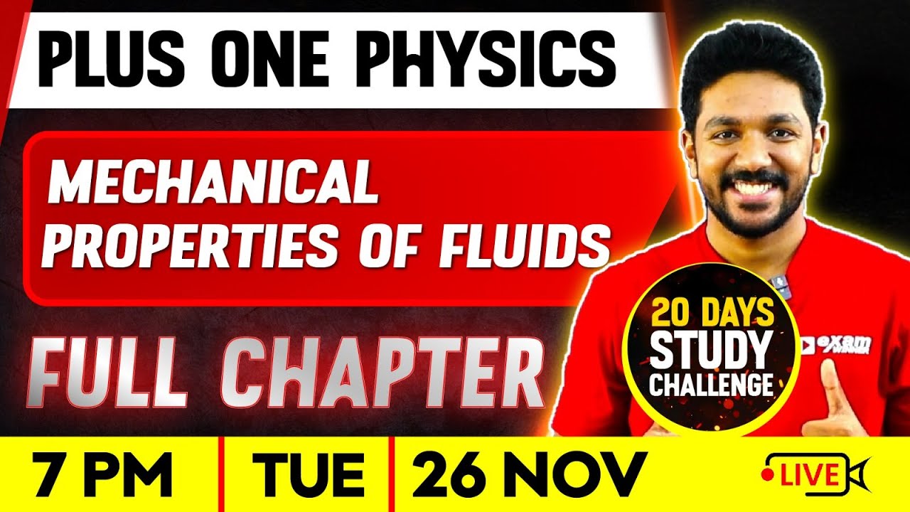 Plus One Physics | Mechanical Properties of Fluids | Full Chapter | Exam Winner