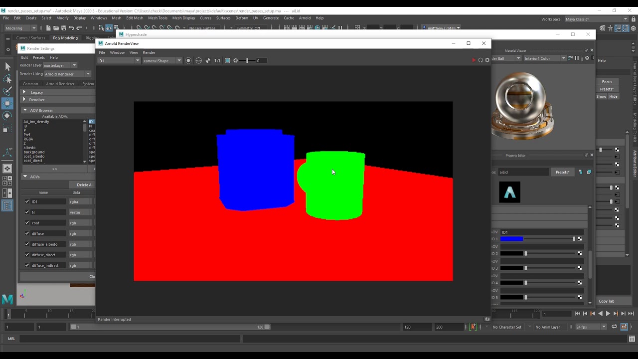 Maya 2020 - Render Passes Tutorial 2