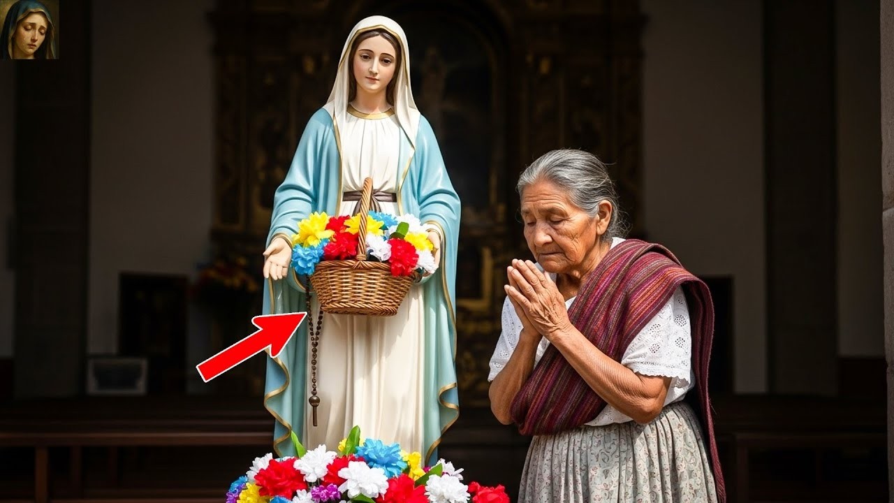 La Virgen puso su mano sobre el pequeño regalo de la anciana… y de repente ocurrió el milagro