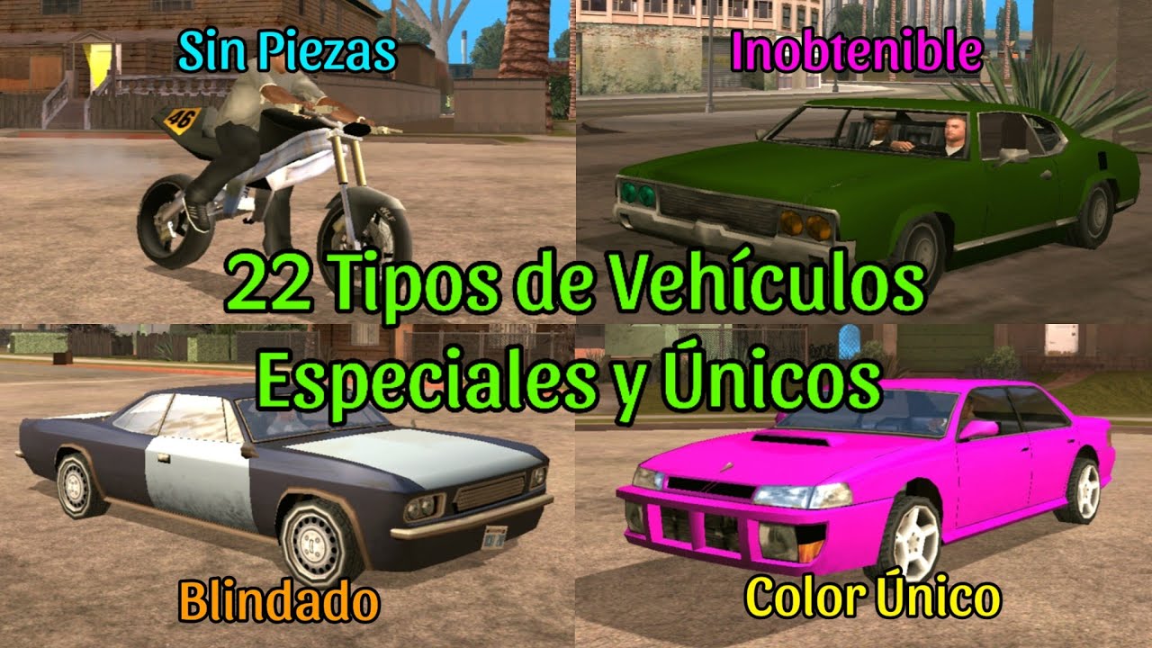 TODOS Los Tipos De VEHÍCULOS ESPECIALES y ÚNICOS De GTA San Andreas