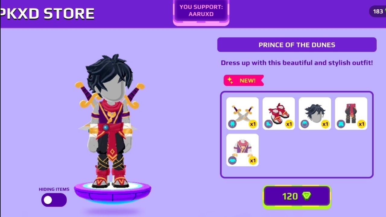 Buying new outfit in pkxd
