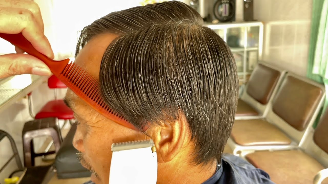 Nhìn Dể Hiểu , Cách Hớt Tóc Chải Cổ Điển Bình Dân, Cho Tuổi Trung Niên NTN . Học Cắt Tóc Nam. VULEE