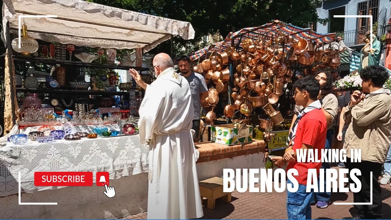 1-Hour Walking in Amazing Buenos Aires! 4K Relaxing City Sounds