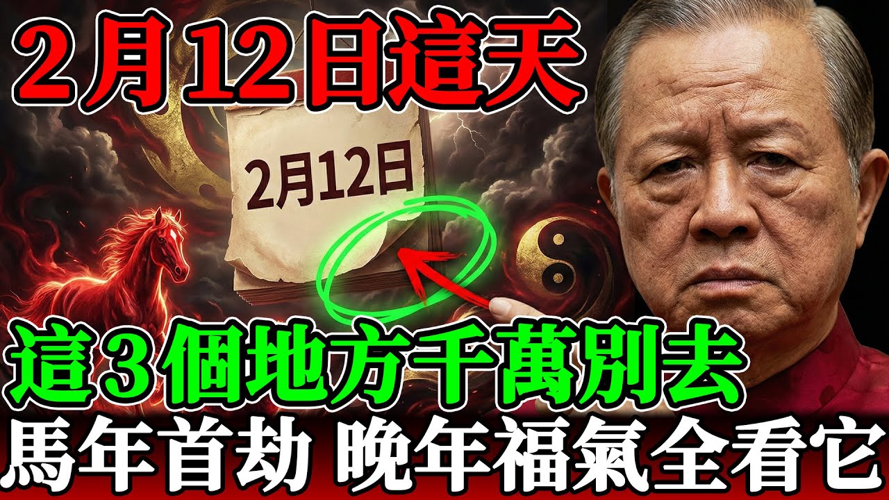 曾老警告：2月12日這天，這3個地方千萬別去！赤馬紅羊第一劫，晚年福氣全看它#曾仕強 #曾仕强 #易經 #易经 #国学 #國學智慧 #2026運勢 #2026赤馬紅羊 #丙午年 #2月12日