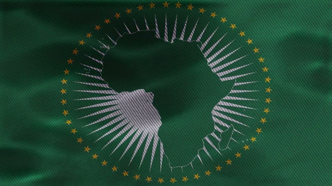 African Union Flag Waving | 4K Ultra HD | 5 Minutes ( No Copyright )