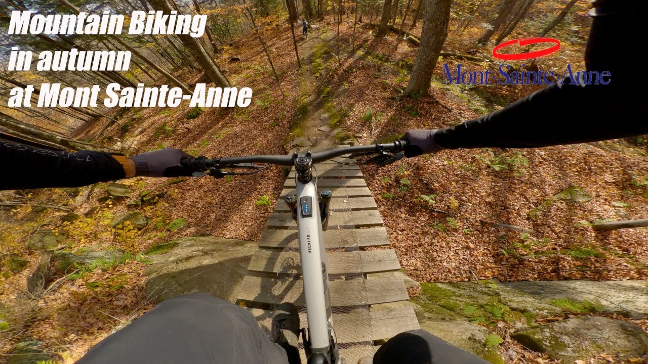 Mountain Biking in autumn at Mont Sainte Anne