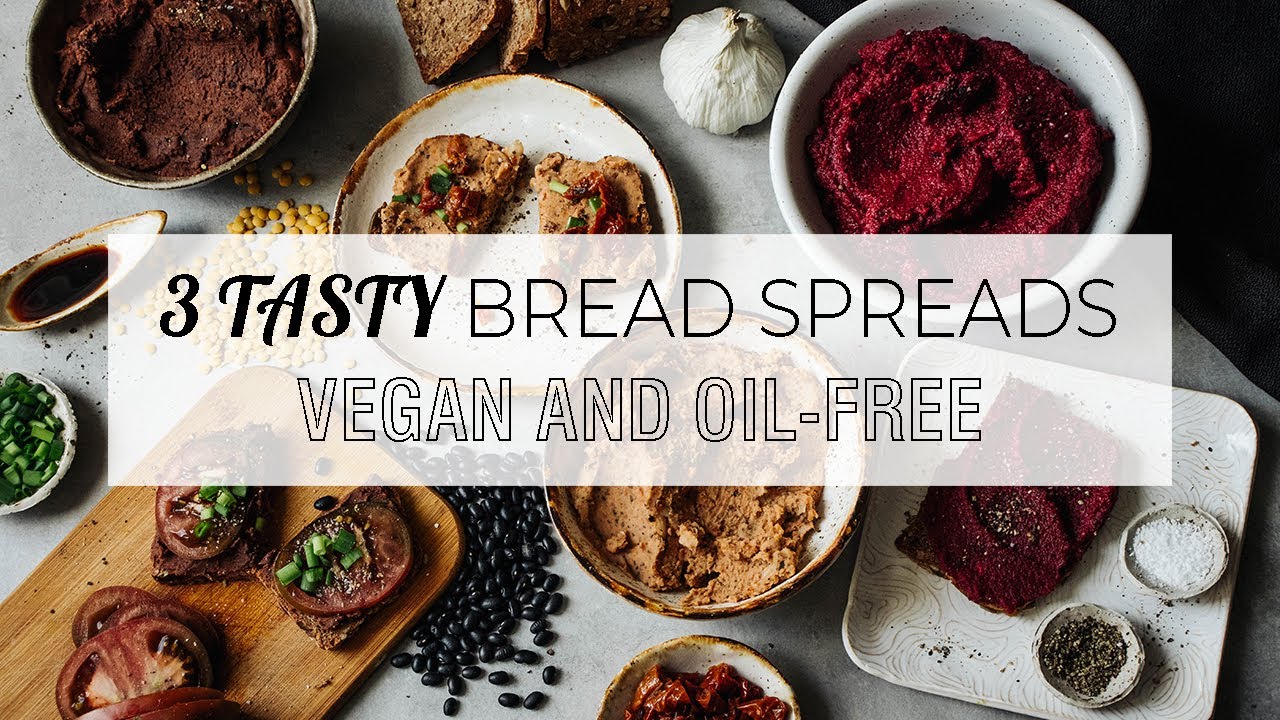 3 bread spreads recipes • TASTY and easy • vegan and oil-free • by ReShape.